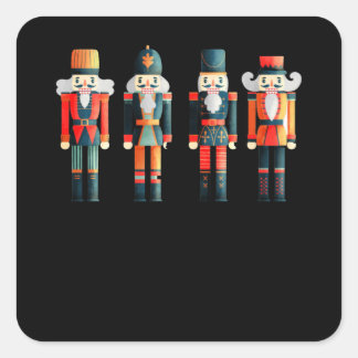 Nutcracker Merry Christmas Vierkante Sticker