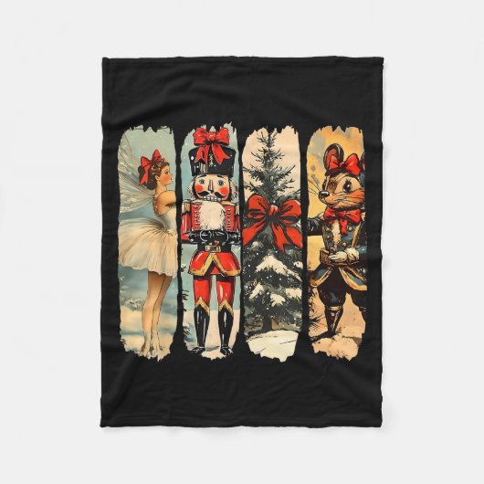 Nutcracker Merry Christmas Xmas Tree Family Pajama Fleece Deken (Voorkant)