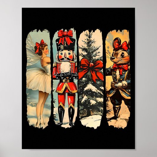 Nutcracker Merry Christmas Xmas Tree Family Pajama Poster (Voorkant)