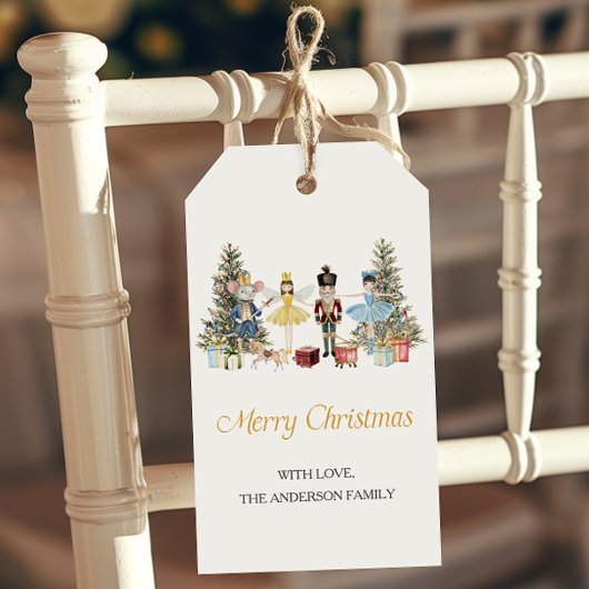 Nutcracker Merry Kerstmis Cadeaulabel