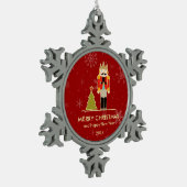 Nutcracker Merry Kerstmis en Happy Nieuwjaar 2014 Tin Sneeuwvlok Ornament (Links)