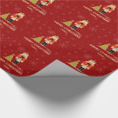 Nutcracker Merry kerstsnowflakes Holiday Cadeaupapier (Hoek)
