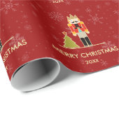 Nutcracker Merry kerstsnowflakes Holiday Cadeaupapier (Rol Hoek)