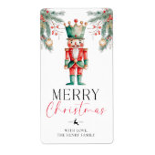 Nutcracker Merry Label Stickers met kerstcadeaus (Voorkant)