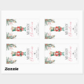 Nutcracker Merry Label Stickers met kerstcadeaus (Vel)