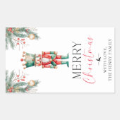 Nutcracker Merry Label Stickers met kerstcadeaus (Voorkant)
