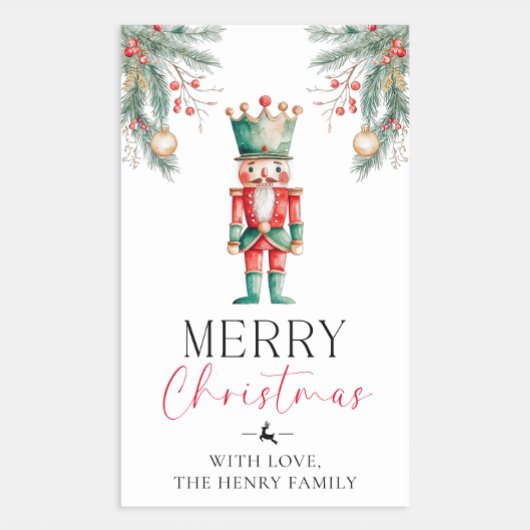 Nutcracker Merry Label Stickers met kerstcadeaus