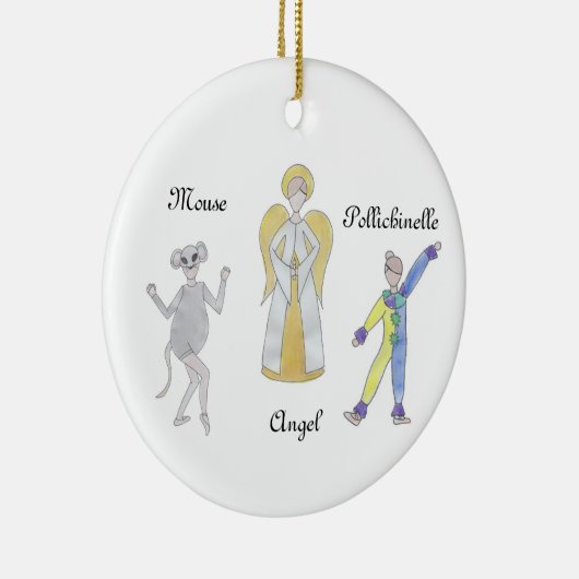 Nutcracker Mouse/Pollichinelle/Angel Ornament (Rechts)