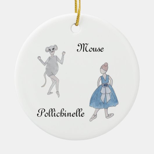 Nutcracker Mouse/Pollichinelle Keepomwille Ornamen Keramisch Ornament (Voorkant)
