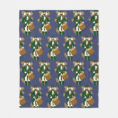 Nutcracker Navy Blue Dark Academia Fleece Blanket (Voorkant)
