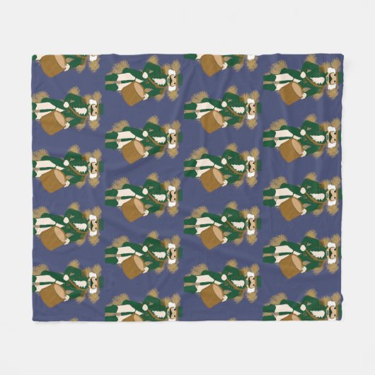 Nutcracker Navy Blue Dark Academia Fleece Blanket (Voorkant (Horizontaal))
