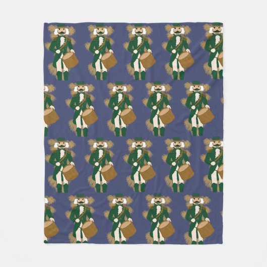 Nutcracker Navy Blue Dark Academia Fleece Blanket Deken (Voorkant)