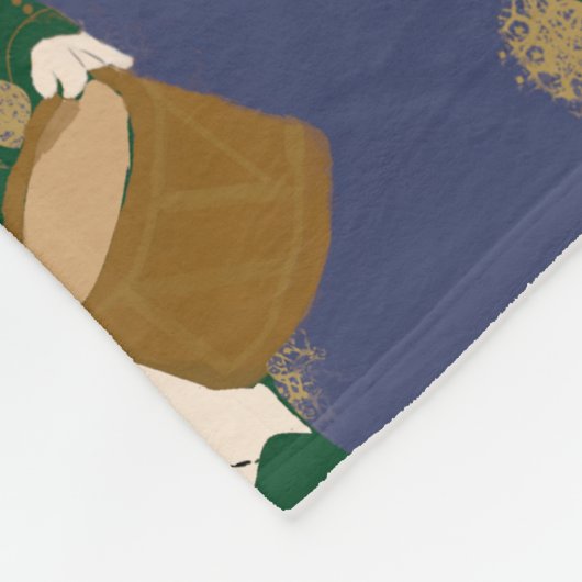 Nutcracker Navy Blue Dark Academia Fleece Blanket Deken (Hoek)