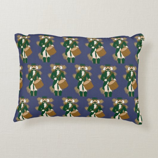 Nutcracker Navy Blue Rectangular Cushion Accent Kussen (Achterkant)