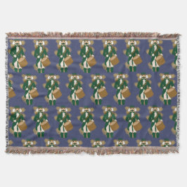 Nutcracker Navy Blue Woven Blanket Deken