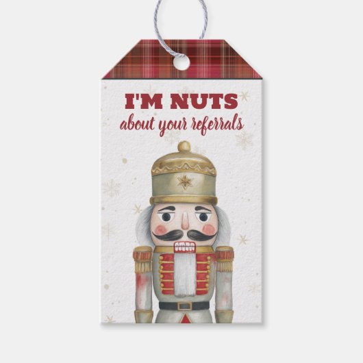 Nutcracker Nuts About Your Referrals Christmas Cadeaulabel (Voorkant)