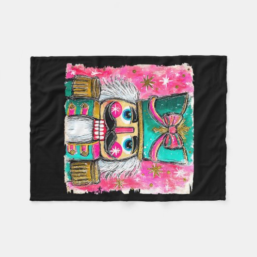 Nutcracker Nuts Xmas Pajamas Holiday Christmas Wat Fleece Deken (Voorkant (Horizontaal))