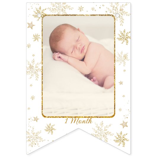 Nutcracker Onederland 1st Birthday Photo Milestone Vlaggetjes (Derde vlag)