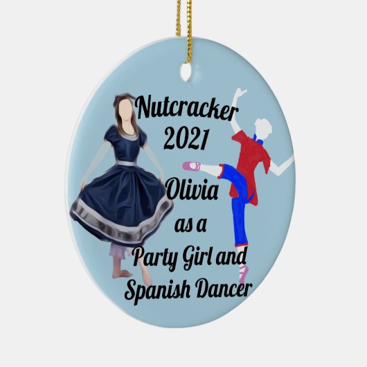 Nutcracker Ornament-Chinese daner en Party Girl Keramisch Ornament (Rechts)