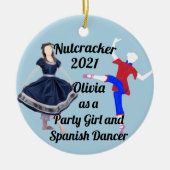 Nutcracker Ornament-Chinese daner en Party Girl Keramisch Ornament (Voorkant)