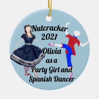 Nutcracker Ornament-Chinese daner en Party Girl Keramisch Ornament
