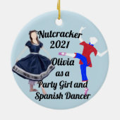 Nutcracker Ornament-Chinese daner en Party Girl Keramisch Ornament (Achterkant)