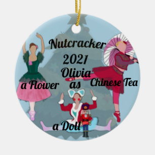 Nutcracker Ornament-Flower, Doll and Chinese Tea Keramisch Ornament