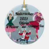 Nutcracker Ornament-Flower, Doll and Chinese Tea Keramisch Ornament (Achterkant)