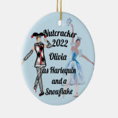Nutcracker Ornament-Harlequin en SnowflakeKeramiek Keramisch Ornament (Rechts)