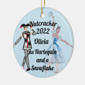 Nutcracker Ornament-Harlequin en SnowflakeKeramiek Keramisch Ornament (Links)