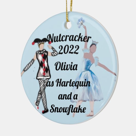 Nutcracker Ornament-Harlequin en SnowflakeKeramiek Keramisch Ornament (Links)