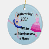 Nutcracker Ornament-Marzipan en een Bloem Keramisch Ornament (Links)