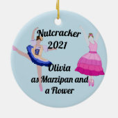 Nutcracker Ornament-Marzipan en een Bloem Keramisch Ornament (Achterkant)
