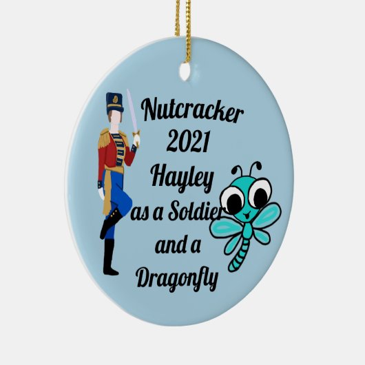 Nutcracker Ornament-Soldier en Dragonfly Keramisch Ornament (Rechts)