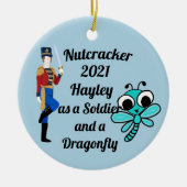 Nutcracker Ornament-Soldier en Dragonfly Keramisch Ornament (Voorkant)
