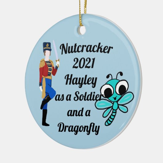 Nutcracker Ornament-Soldier en Dragonfly Keramisch Ornament (Links)