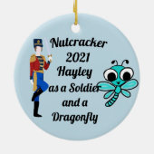 Nutcracker Ornament-Soldier en Dragonfly Keramisch Ornament (Achterkant)