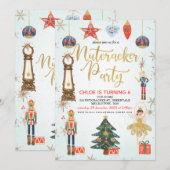 Nutcracker Party Birthday Invitation Kaart (Voorkant / Achterkant)