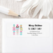 Nutcracker Pastel Merry Christmas Typography Etiket (Insitu)