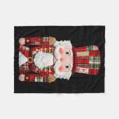 Nutcracker Patchwork Merry Christmas Pajamas Men W Fleece Deken (Voorkant (Horizontaal))
