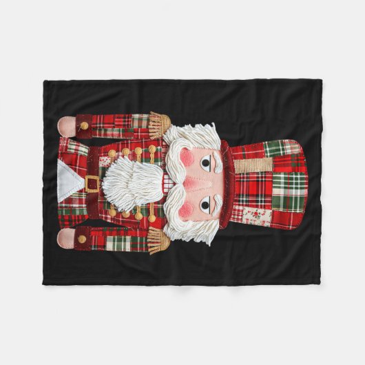 Nutcracker Patchwork Merry Christmas Pajamas Men W Fleece Deken (Voorkant (Horizontaal))