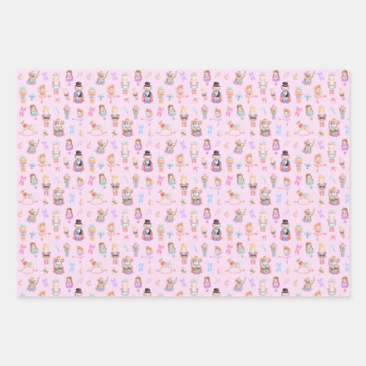 Nutcracker Patroon Inpakpapier Vel (Voorkant 3)