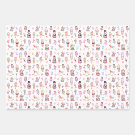 Nutcracker Patroon Inpakpapier Vel (Voorkant 3)