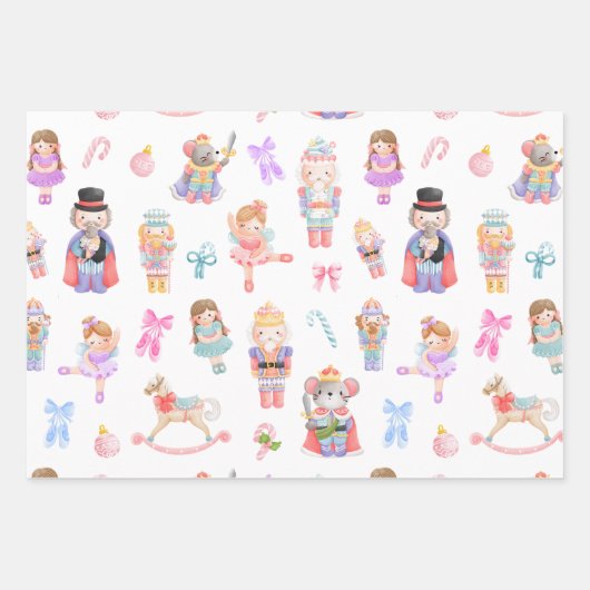 Nutcracker Patroon Inpakpapier Vel (Voorkant)