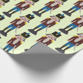 Nutcracker Pattern kerstsoldaat Cadeaupapier (Hoek)