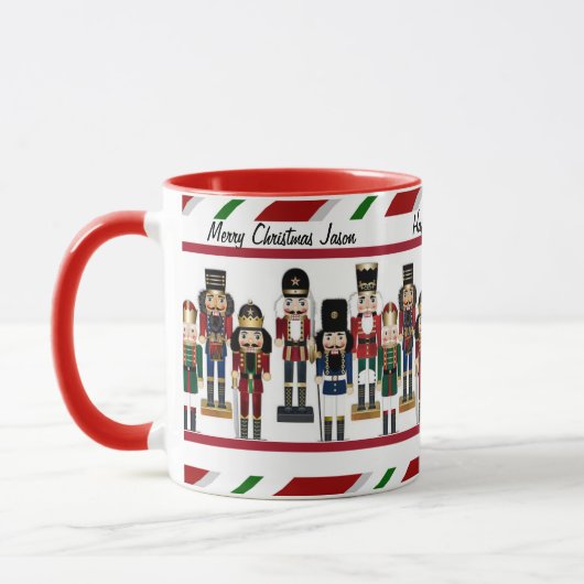 Nutcracker personaliseert Naam en Kerstgroet Mok (Links)