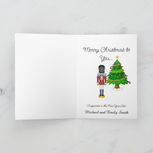 Nutcracker personaliseert Tekst 5 x 7 Folde Feestdagen Kaart (Binnen)