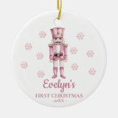 Nutcracker Personalized Girl's First Christmas Keramisch Ornament (Voorkant)
