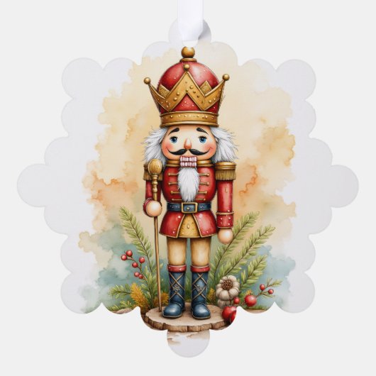 Nutcracker Personalized Photo Paper Ornament Card (Achterkant)