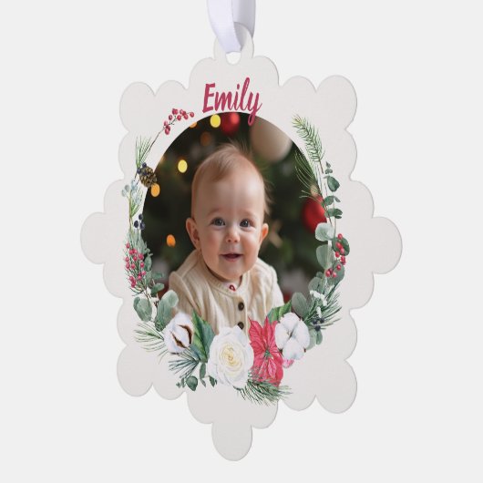 Nutcracker Personalized Photo Paper Ornament Card (Links)